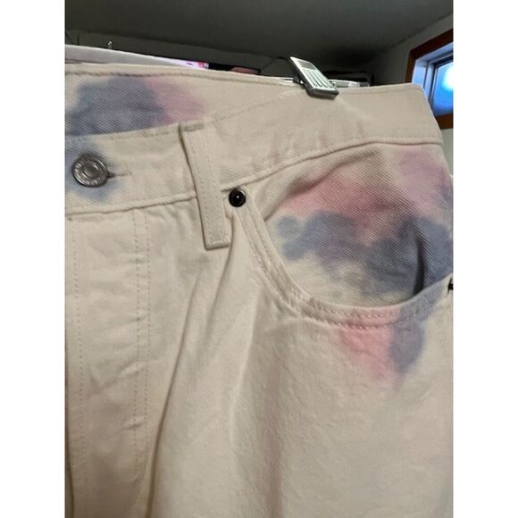 NEW Levi's 501 Jeans Womens Straight Leg White Tie Dye High Waisted Size 31x30 - Picture 11 of 14